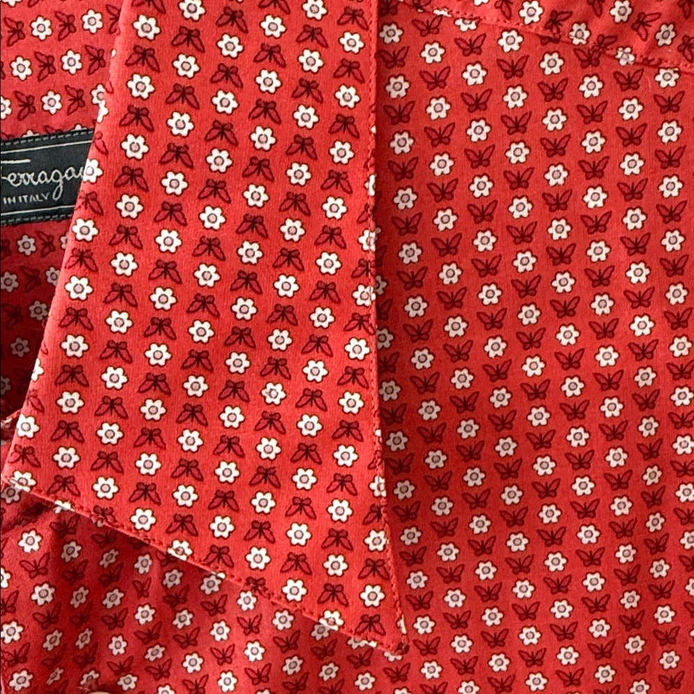 Authentic Vintage Salvatore Ferragamo 
Floral Print Cotton Button Front Shirt - Picture 4 of 11